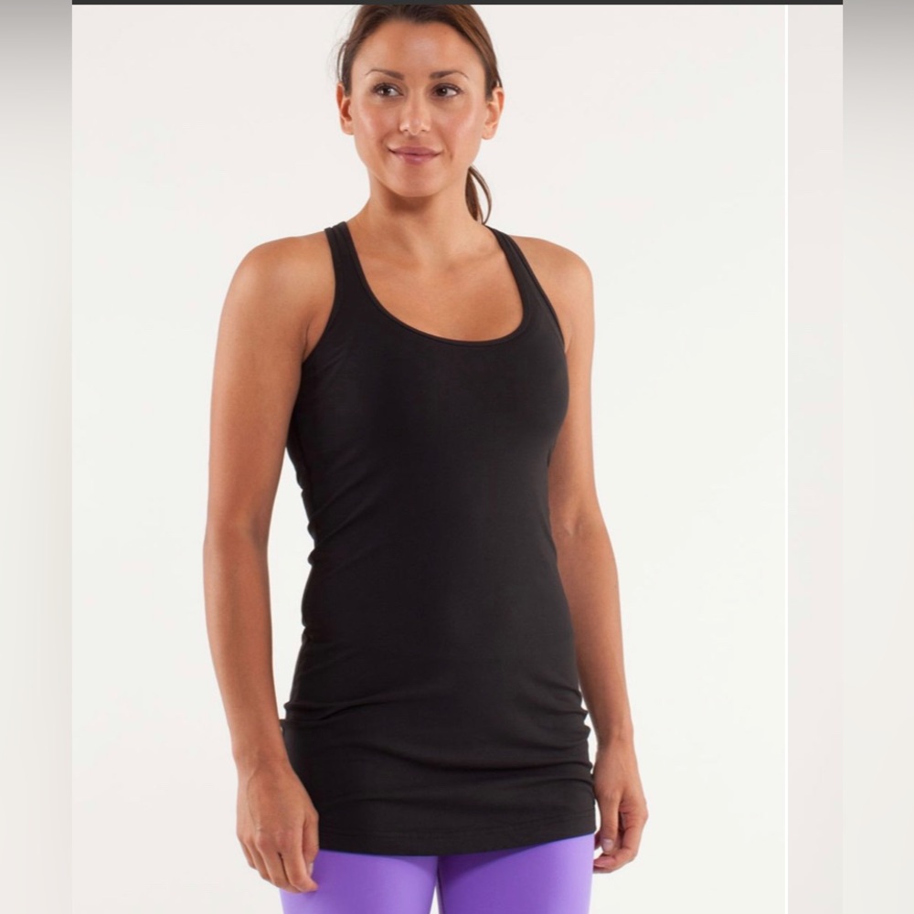 Lululemon Cool Racerback,Extra Long, Black, Reversible, Size4, Used Like New